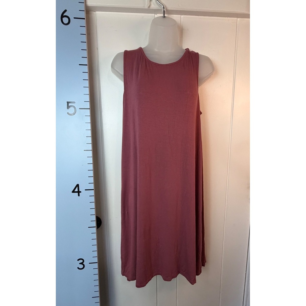 Maurices 24/7 Women Large Raspberry Red Jersey Knit Pullover Strappy Swing Dress